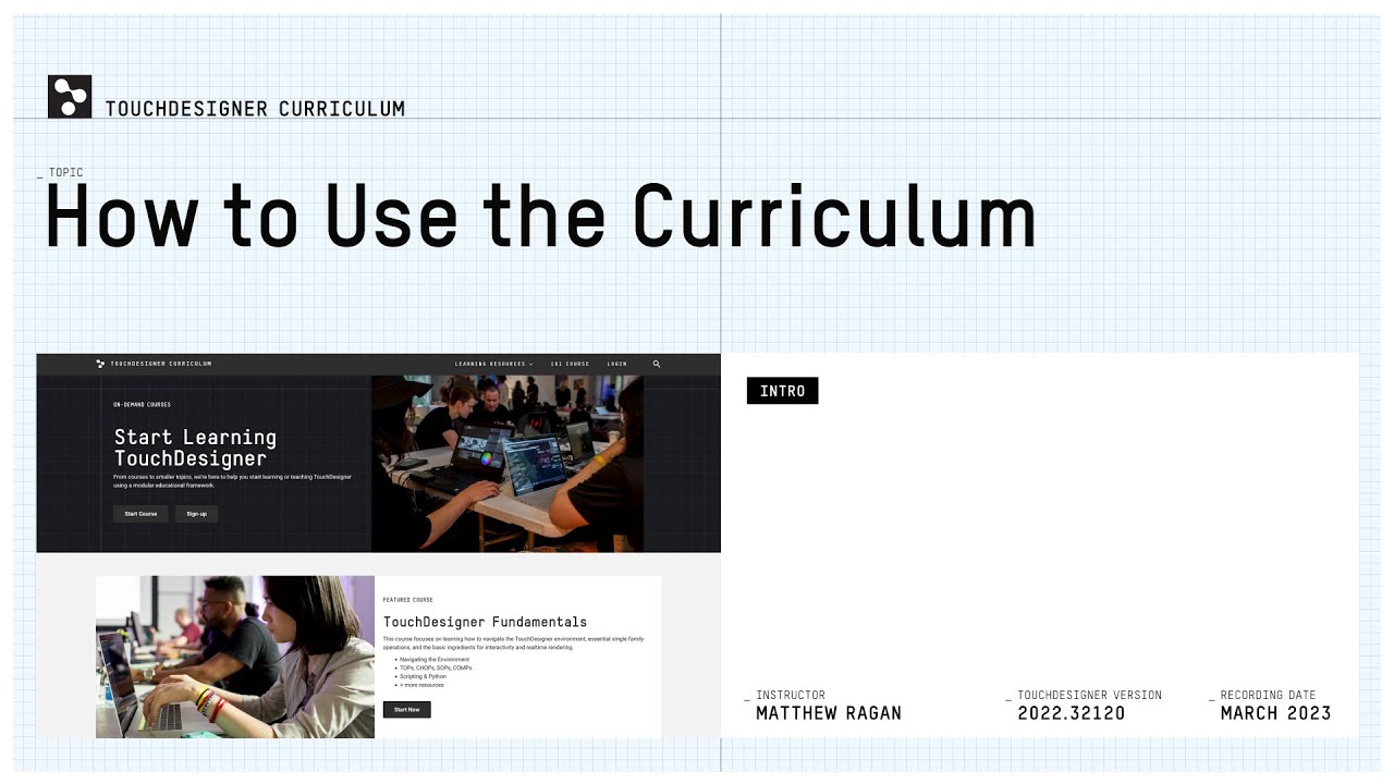 TD Curriculum | How to Use the Curriculum