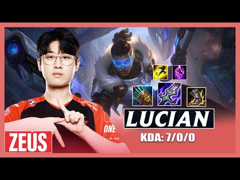 T1 ZEUS PLAYS LUCIAN TOP | LUCIAN VS GANGPLANK - LoL Pro Replays