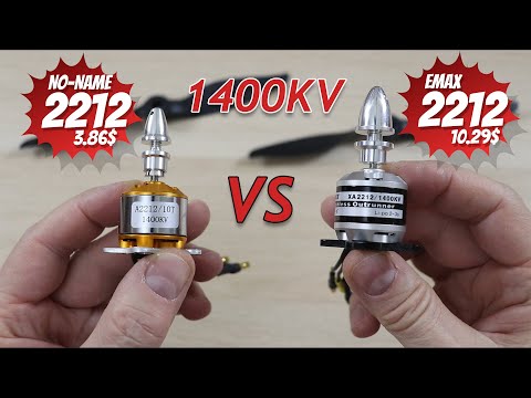 Popular & Cheap No-name 1400KV VS. Emax 1400KV. 2212 Brushless Motor Comparison (3.45$ VS 10.29$)