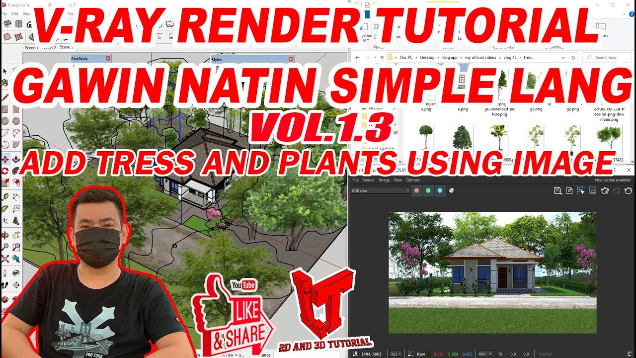 V-RAY RENDER TUTORIAL (VOL.1.3) ADD TRESS AND PLANTS USING IMAGE