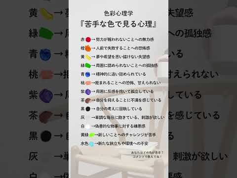 【色彩心理学】どの色が苦手？？#マインド #メンタル #個性 #心理学 #性格診断 #自己啓発 #色彩心理学 #行動心理 #行動心理学 #診断テスト #色#苦手な色