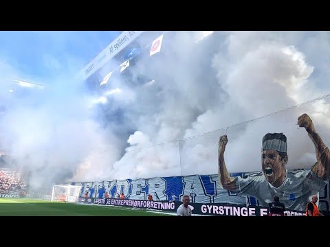 Choreo and Pyroshow FC København ultras against Brondby IF today (08/08/2021)