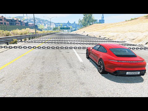 Cars vs Numerous Chains – BeamNG.Drive