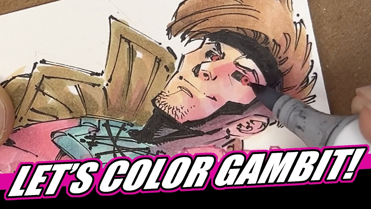 Marvel Comics artist, Todd Nauck, Colors Gambit from the X-Men with Copic Markers