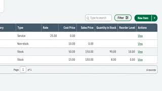 Products and Services on Sage Accounting