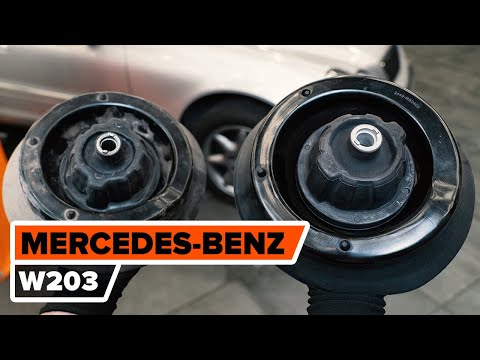 How to change front strut mount on MERCEDES-BENZ W203 C-Class [TUTORIAL AUTODOC]