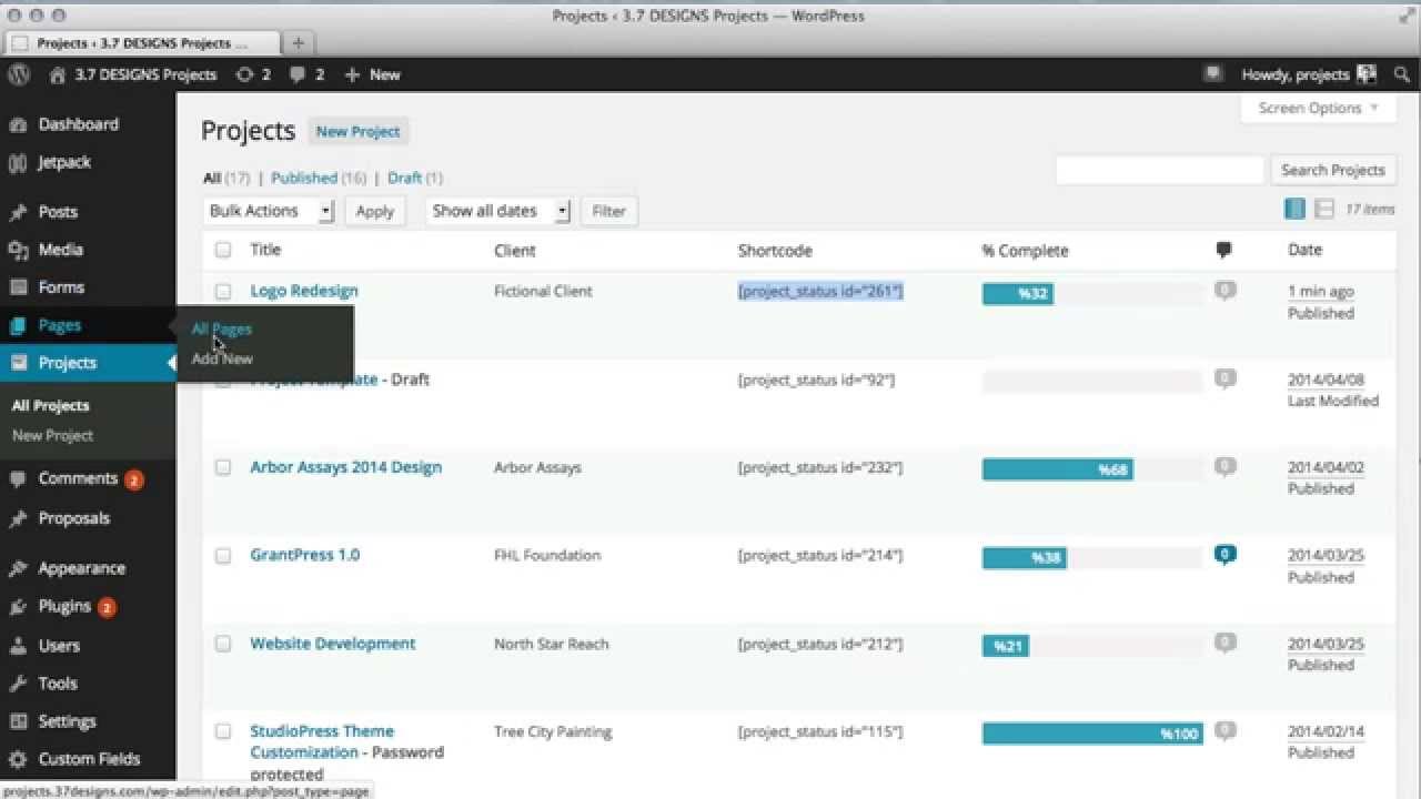 WordPress Project Management Plugin Demo - Project Panorama