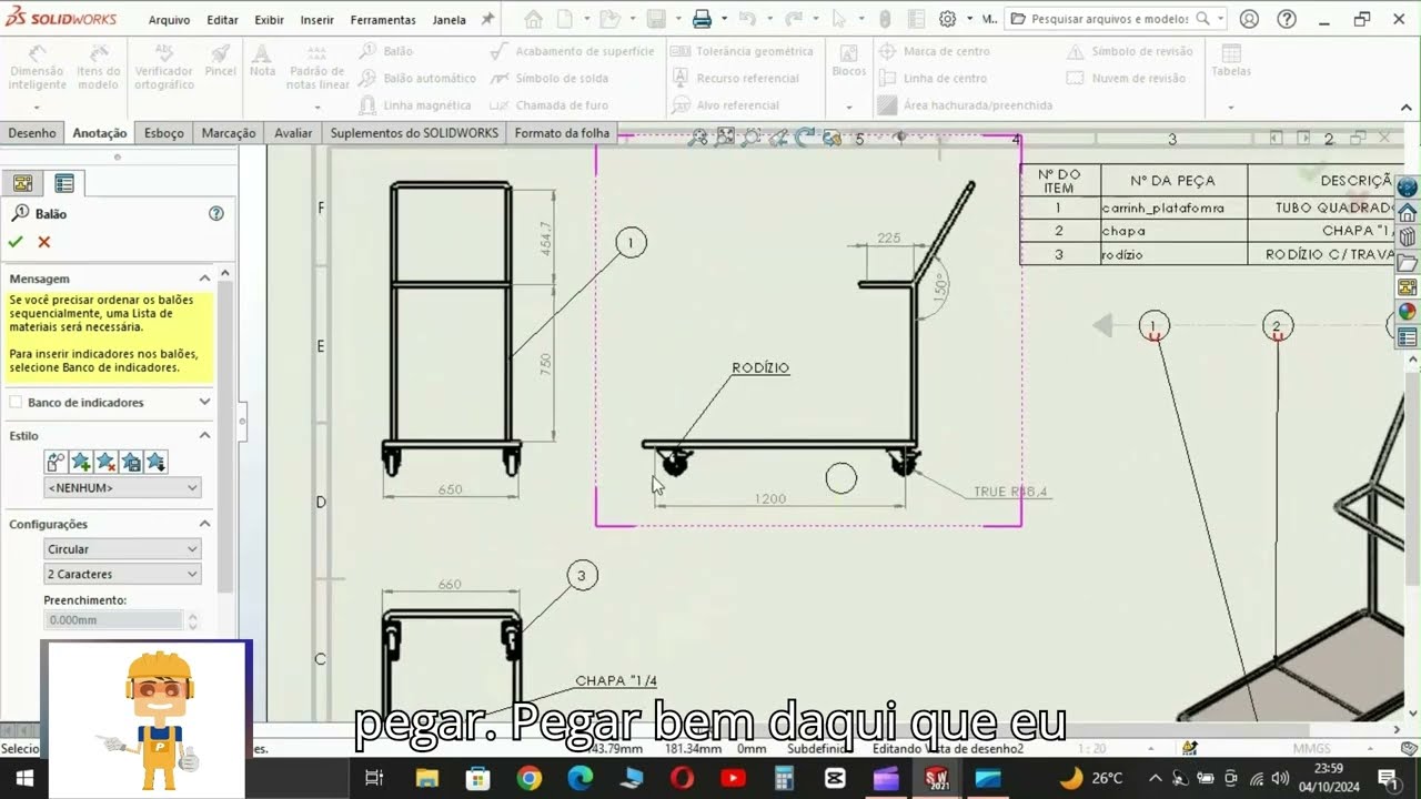 AULA 03 DE DETALHAMENTO SOLIDWORK