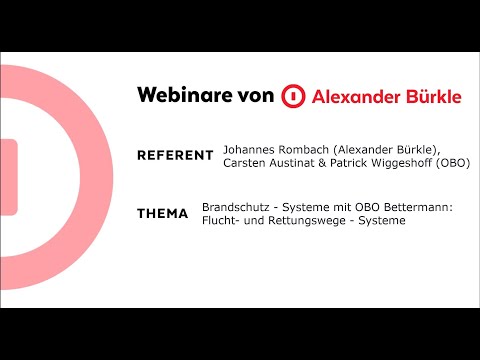 Brandschutzsysteme mit OBO Bettermann Flucht- und Rettungswegesysteme - Das Webinar