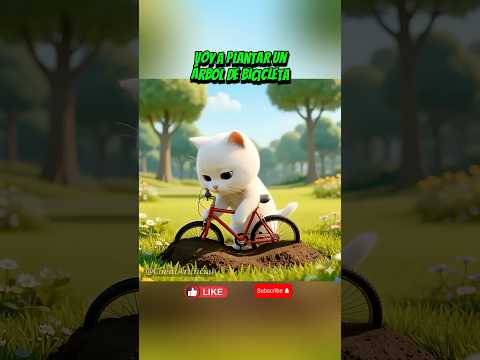 El gatito sembró un árbol de bicicletas🚲🌳🤯