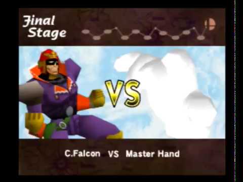 Super Smash Bros 1P Mode Speed King Captain Falcon vs Master Hand