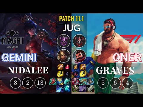 MCX Gemini Nidalee vs T1 Oner Graves Jungle - KR Patch 11.1