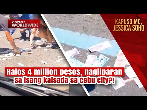Halos 4 million pesos, nagliparan sa isang kalsada sa Cebu City?! Kapuso Mo, Jessica Soho