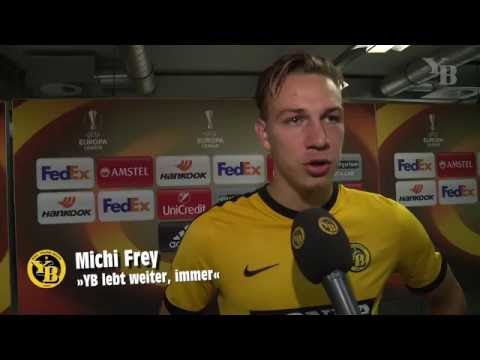 Yvon Mvogo und Michi Frey nach YB - Olympiakos (0:1)
