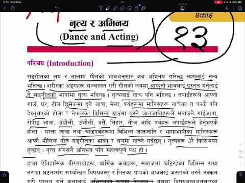 स्वास्थ्य शारीरिक तथा सिर्जनात्मक कला कक्ष्या ६ Unit 13 Dance and Acting | Grade 6 Health Physical