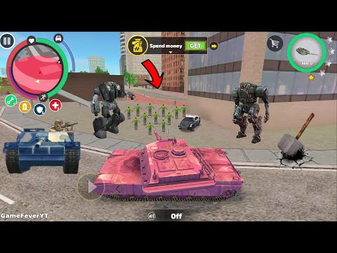 Rope Hero: Vice Town - (Pink Tank Fight Robots and Military Armor) Ball Robots - Android Gameplay HD