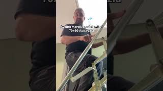 Fantozziscale Acısivazia 70x90 Galvaniz Basamaklı Akordiyon Makaslı çatı merdive