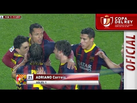 Golazo de Adriano (1-1) en el FC Barcelona - Levante UD - HD Copa del Rey