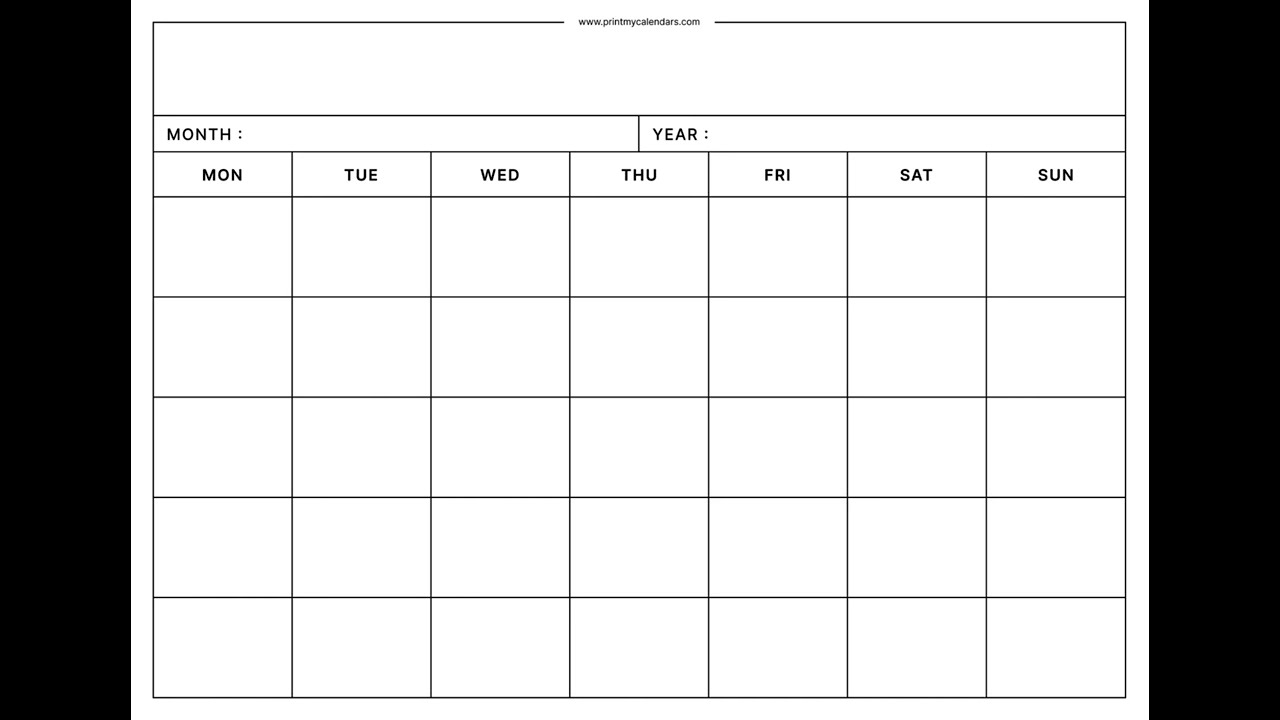 Free Blank Printable Calendar | blank monthly planner | Monthly Blank Calendar | blank calendar 2026