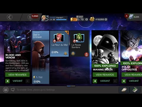 BLOOD AND VENOM QUEST CHAPTER 1.1 (90% ARMOR AND STRIKE BACK) MARVEL CONTEST OF CHAMPION