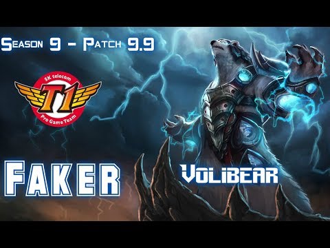 SKT T1 Faker Volibear vs CAMILLE Jungle - Patch 9.9 KR Ranked