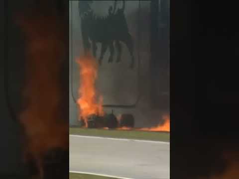 Huge crash for Gerhard Berger during the 1989 San Marino GP as he Crashes at Tamburello at 180MPH