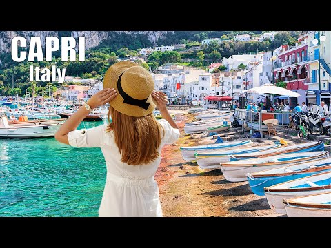 Capri Italy 4K Walking Tour 🇮🇹  Island of Capri - Marina Grande Walk with captions