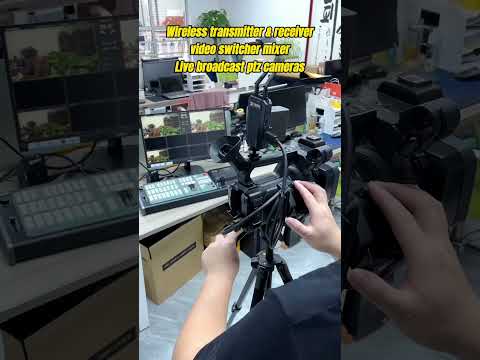 Wireless transmitter and receiver, multi camera live stream video switcher and live PTZ camera.