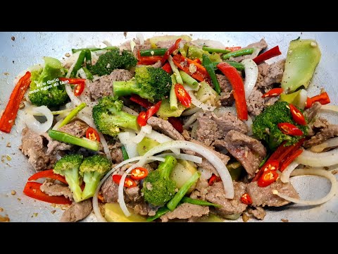 cách làm THỊT BÒ XÀO BÔNG CẢI XANH giòn ngọt thơm ngon - Hữu Quốc món ngon dễ làm