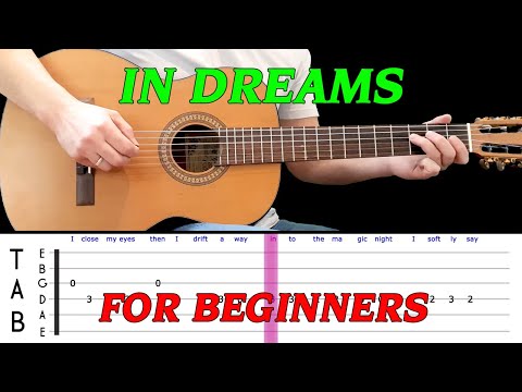 IN DREAMS | Easy guitar melody lesson for BEGINNERS (with tabs) - Roy Orbison