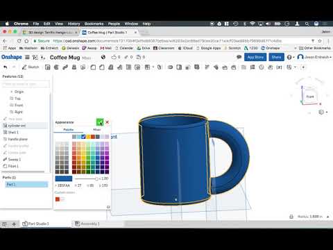 How to model a Coffee Mug in Onshape CAD
