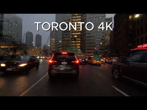 Driving Downtown - Toronto Luxury Street 4K - Canada