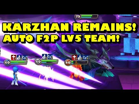 Summoners War - Karzhan Remains AUTO LVL5 F2P/FARMABLE SAFE TEAM(NO TWINS) | DIMENSIONAL HOLE