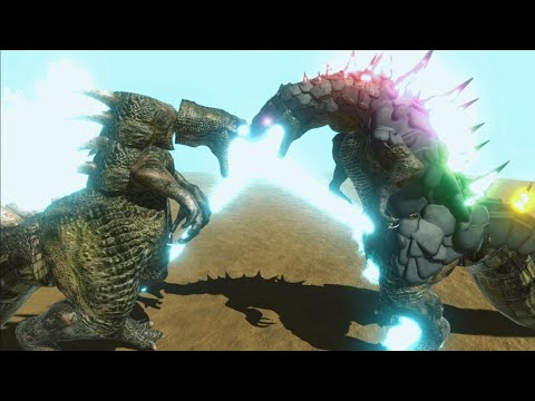 REXZILLASAURUS VS GODZILLASAURUS EPIC BATTLES - ANIMAL REVOLT BATTLE SIMULATORS