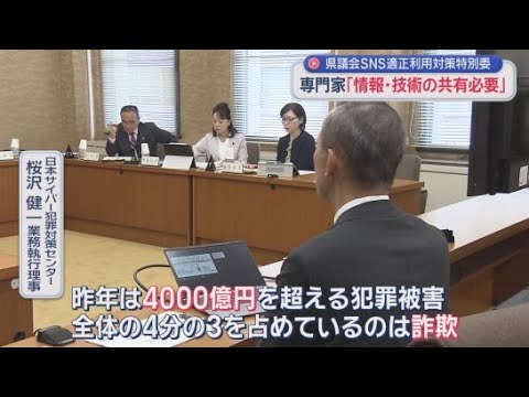YouTube Video SNSによる詐欺などサイバー犯罪を防ぐため官民学が連携して情報や技術の共有を…静岡県議会特別委員会