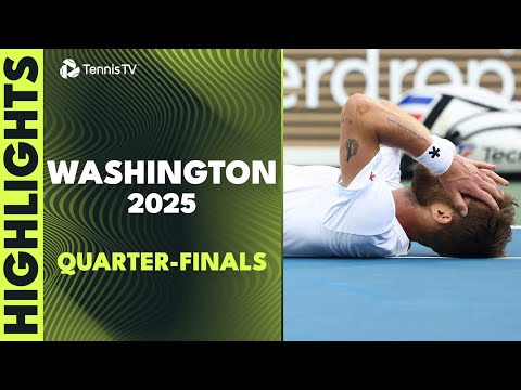 Shelton Faces Tiafoe; Medvedev, Fritz Feature | Washington 2025 Quarter-Final Highlights