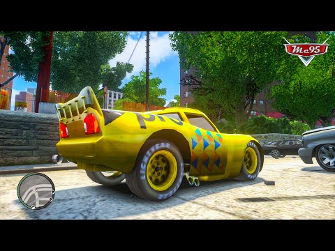 Crazy Rayo Lightning McQueen Pro Yellow Car Crashes Ep.23 - GTA 4