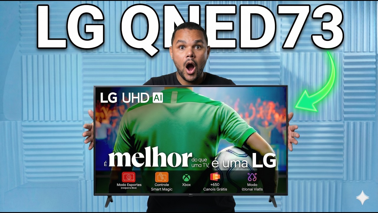 Miniatura da avaliação em vídeo de Smart TV LG QNED73 55" 4K HDR