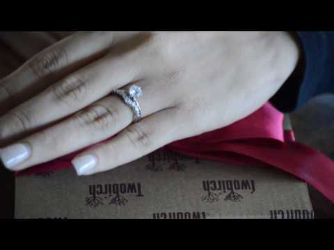 0.35 ct. Alternating Baguette and Round Curved Wedding Ring - TwoBirch TB-CR-0078-WG-F