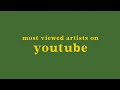 top 30 most viewed artists on youtube + their most viewed video top 30 most viewed artists on youtube + their most viewed video