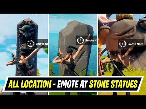 Emote at stone statues all locations - Fortnite Week 9 Epic Quest Challenge Guide