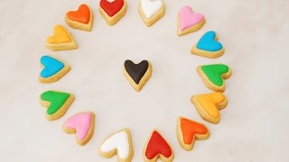 Mini Heart Decorated Cookies (No heart cookie cutter needed)