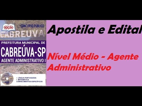 Apostila do Concurso Agente Administrativo Prefeitura Cabreúva 2017