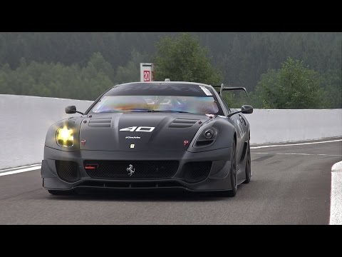 Ferrari 599XX Evo in Action! Brutal Accelerations & Downshifts!