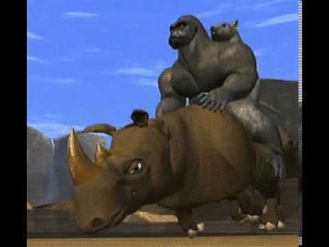 Beast Wars Optimus Primal and Rattrap Riding on Rhinox