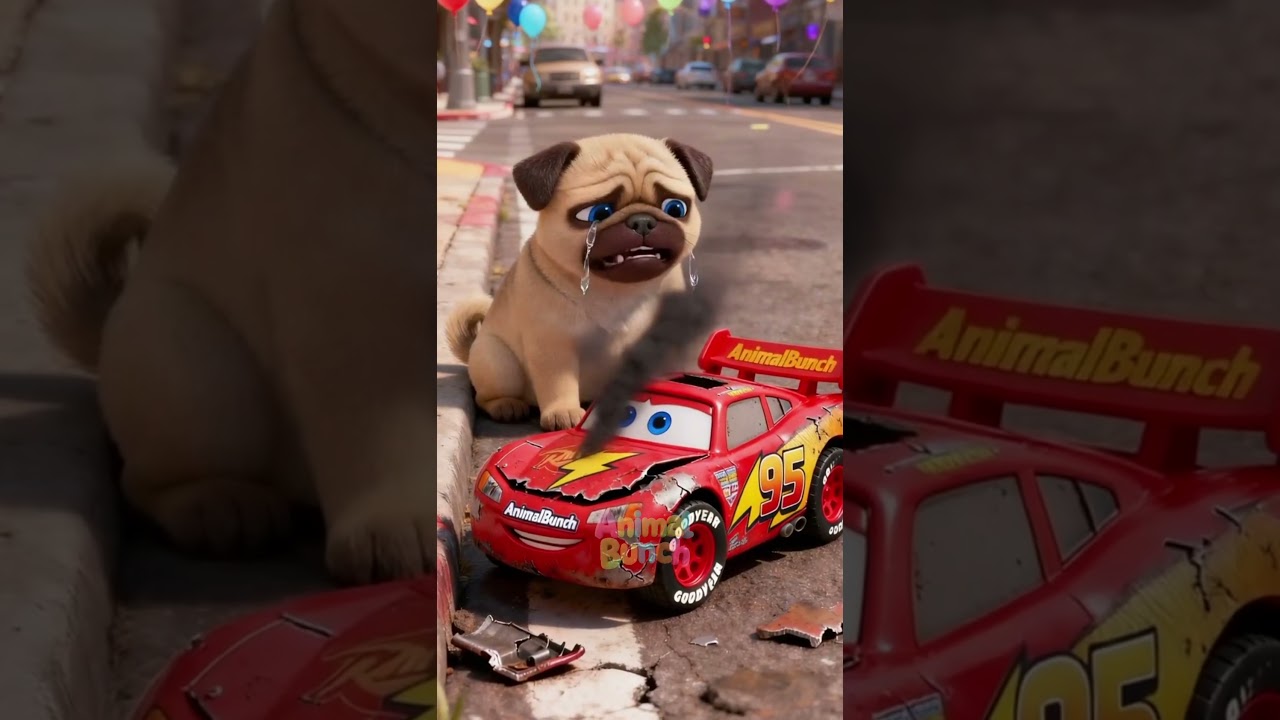 Oh No! 😱 Poor Dog BROKE the NEW car🚗💔#shorts #funny #animals #comedy#cat#cartoon #cute