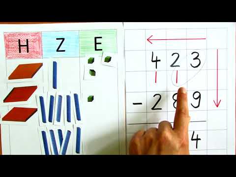 Schriftliche Subtraktion mit mehrfachen Entbündeln und Null