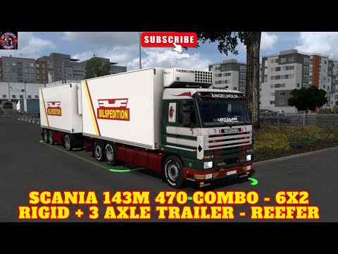 [ETS2 v1.49] Scania 143M 470 Combo - 6x2 Rigid + 3 Axle Trailer