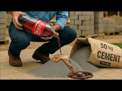 Pour Coca-Cola into cement and see what billions of people don't know! (A little trick)