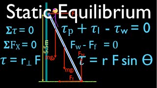 Physics, Torque (12 of 13) Static Equilibrium, Ladder Problem